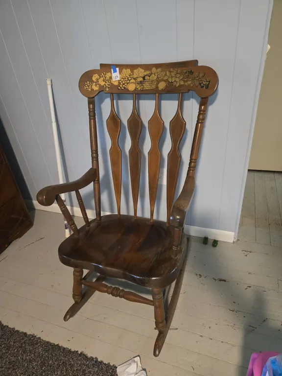 vintage wooden rocking chair