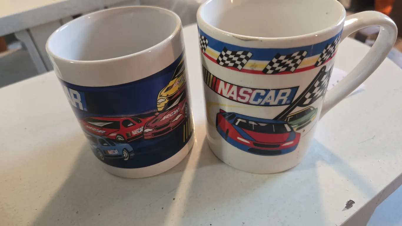 Vintage NASCAR coffee cups