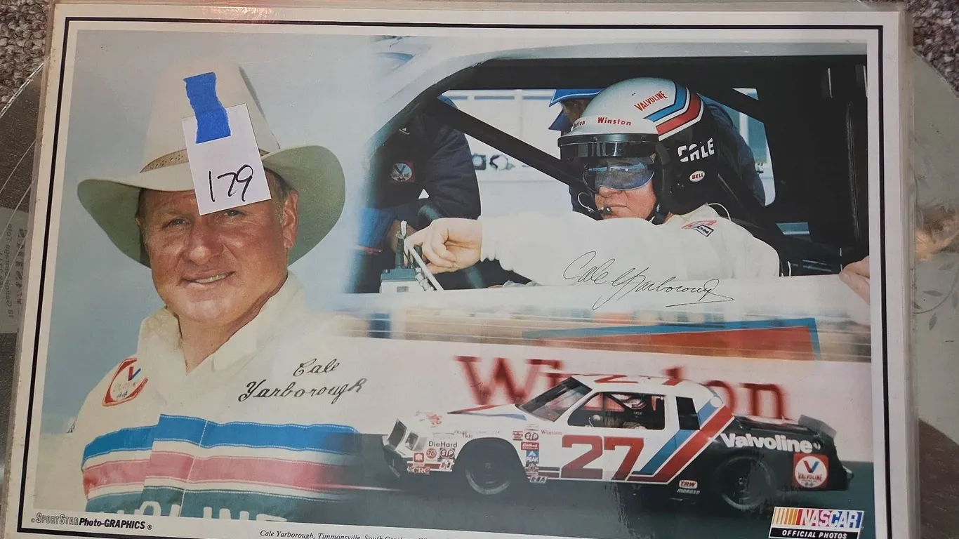 Vintage NASCAR sports star photographics racing table placemats with statistics