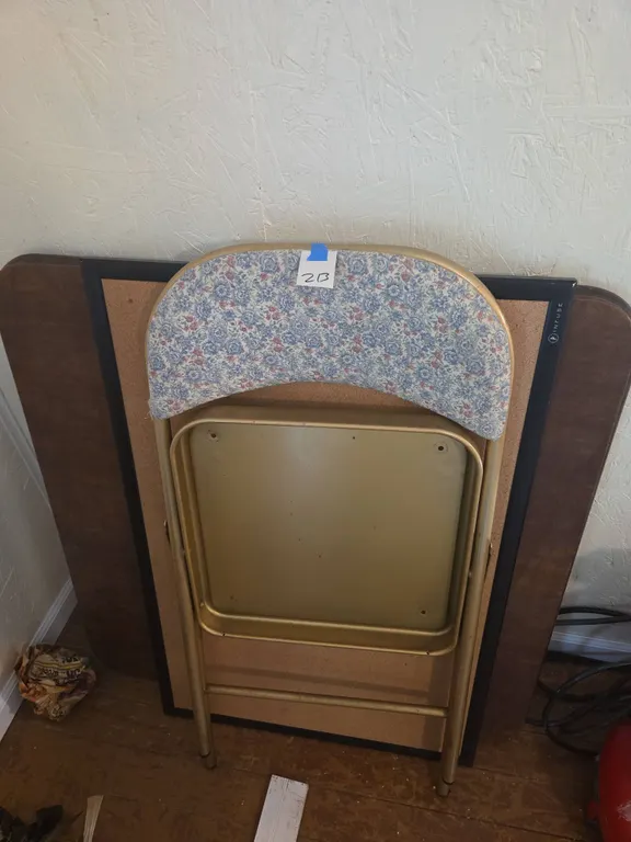 Vintage card table and folding chair