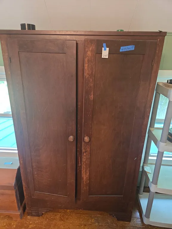 Antique wooden wardrobe cabinet