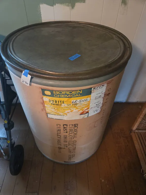 Large vintage cardboard storage drum