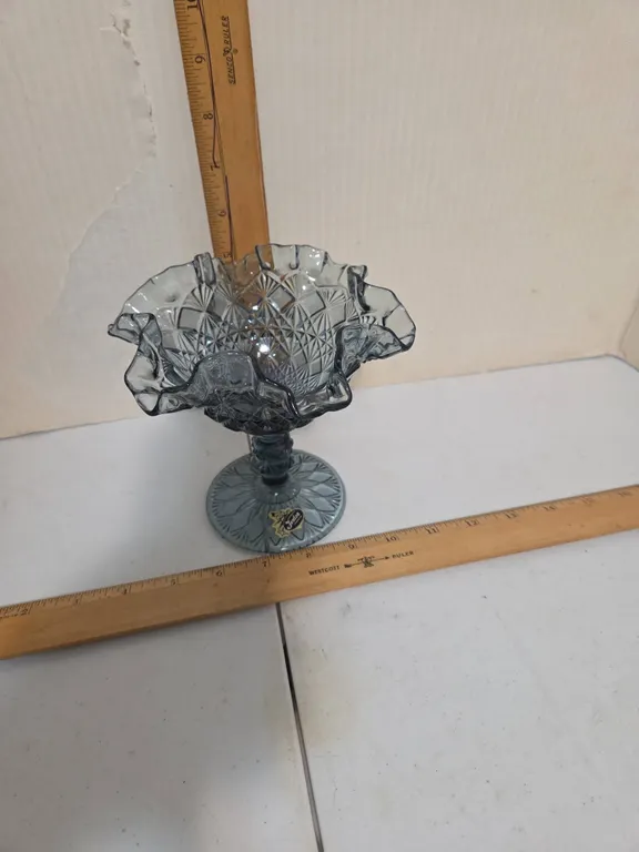 Vintage Fenton double crimped compote bowl