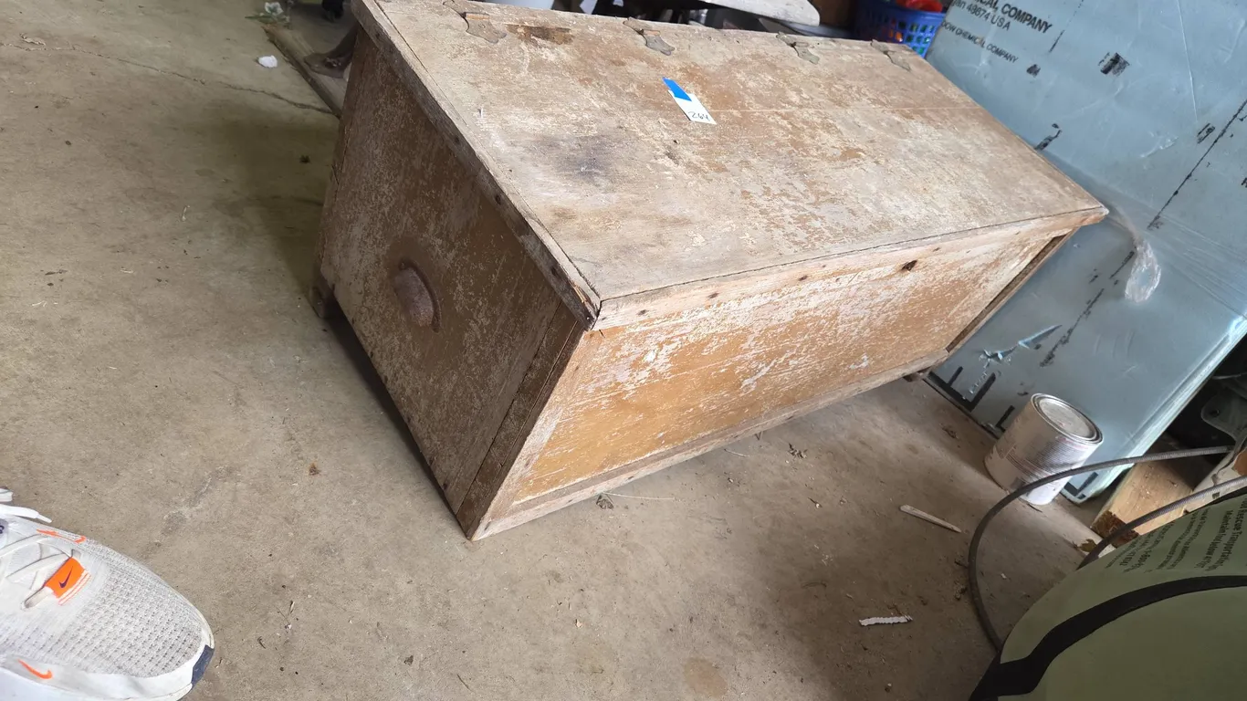 Antique wooden trunk