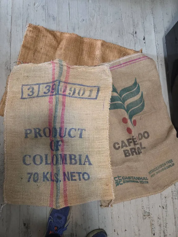 Vintage South American burlap agricultural bags