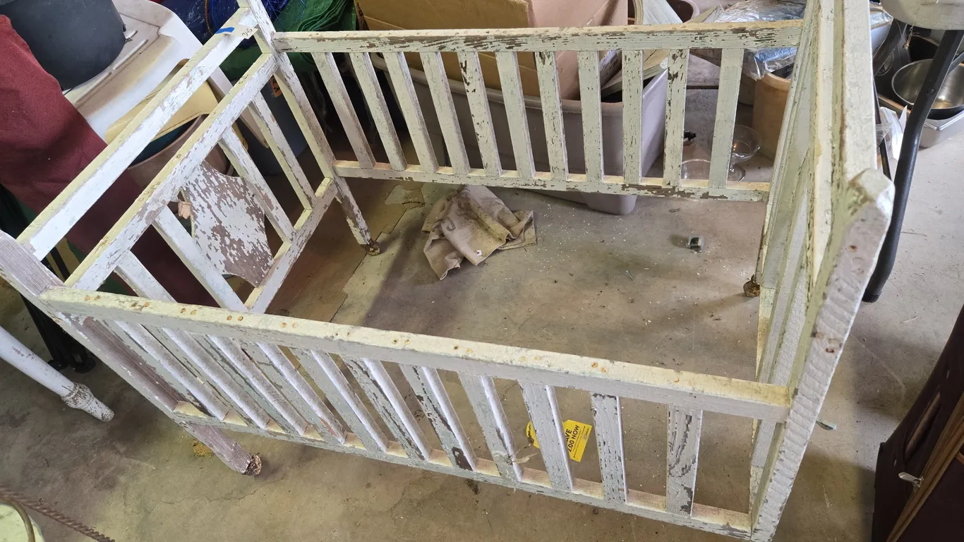 Antique wooden baby's crib