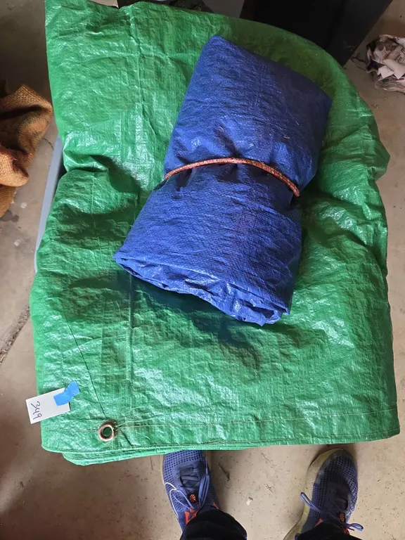 Tote full of tents and tarps