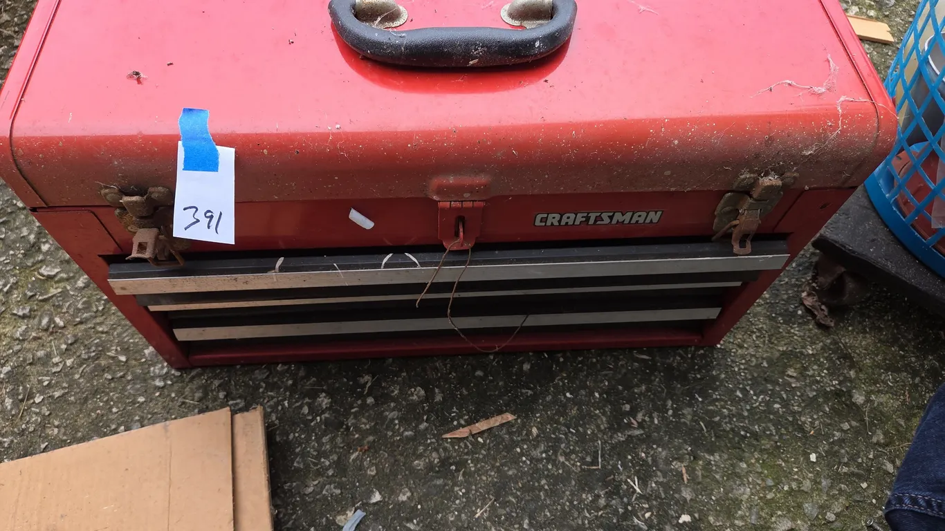 Metal Craftsman pulled drawer toolbox