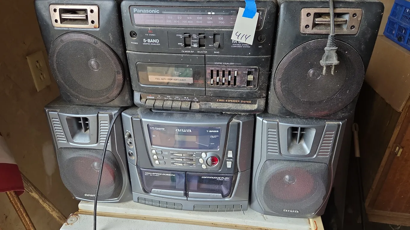 Two vintage boom boxes