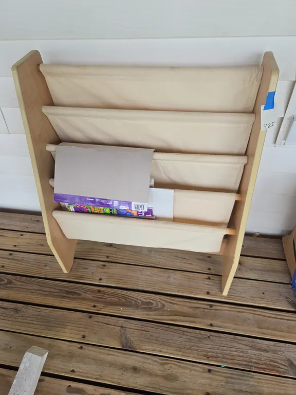 Wood and clothe children's magazine rack
