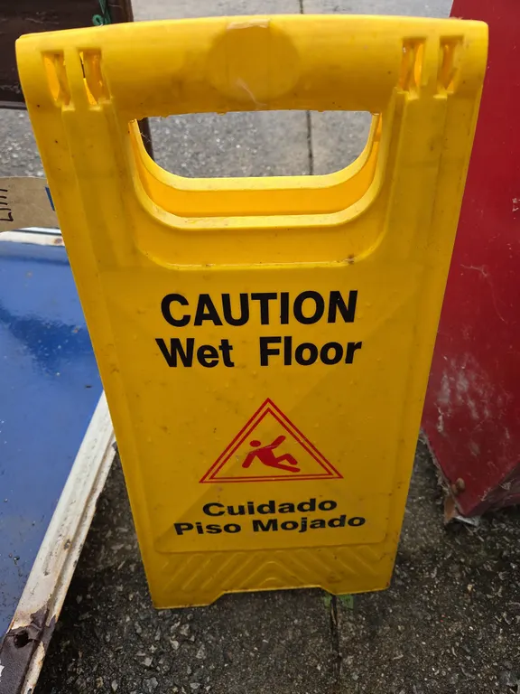 Caution wet floor sign