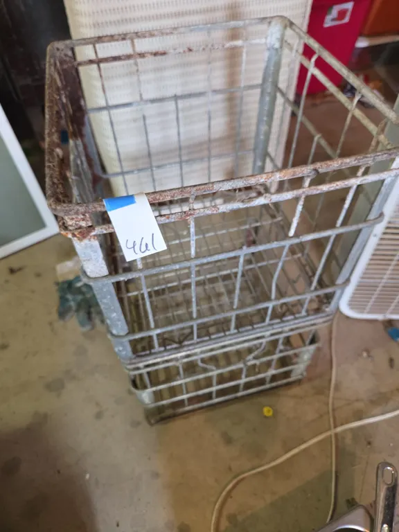Vintage metal milk crates