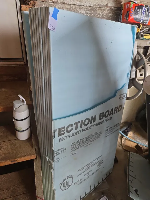 Bundle of Dow fanfold quarter inch foam insulation