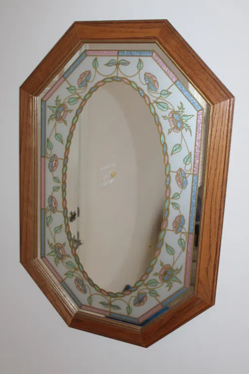 Octagonal Floral Mirror