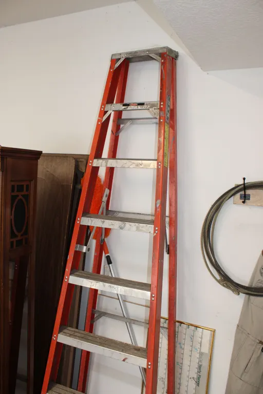Orange Fiberglass Step Ladder