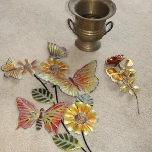 Metal Butterfly & Floral Wall Décor