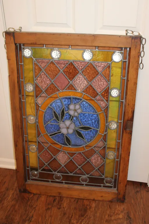 Stained Glass Floral Window Panel