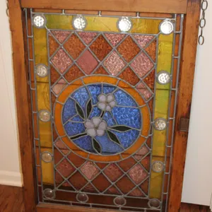 Stained Glass Floral Window Panel