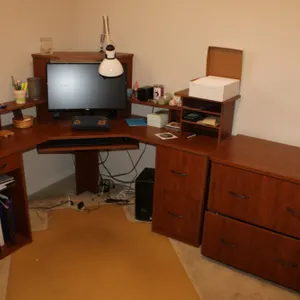 Corner Computer Desk & Lateral File Cabinet