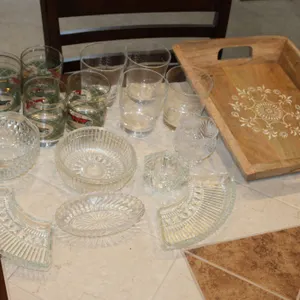 Glassware, Serving Dishes & Decorative Tray