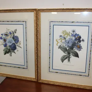 Pair of Framed Botanical Floral Prints