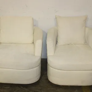 Pair of Upholstered Swivel Chairs