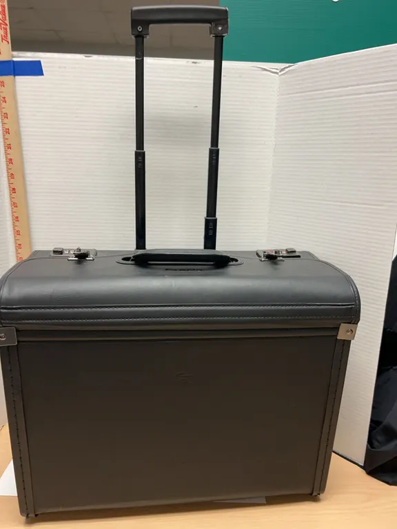 Solo Rolling Locking Black Leather Briefcase File Case