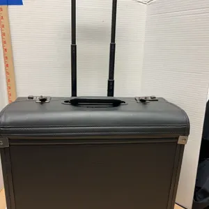 Solo Rolling Locking Black Leather Briefcase File Case