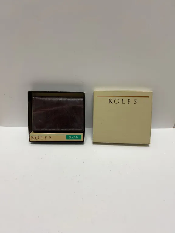 Rolfs Leather Tri-Fold Wallet with Box and Inserts