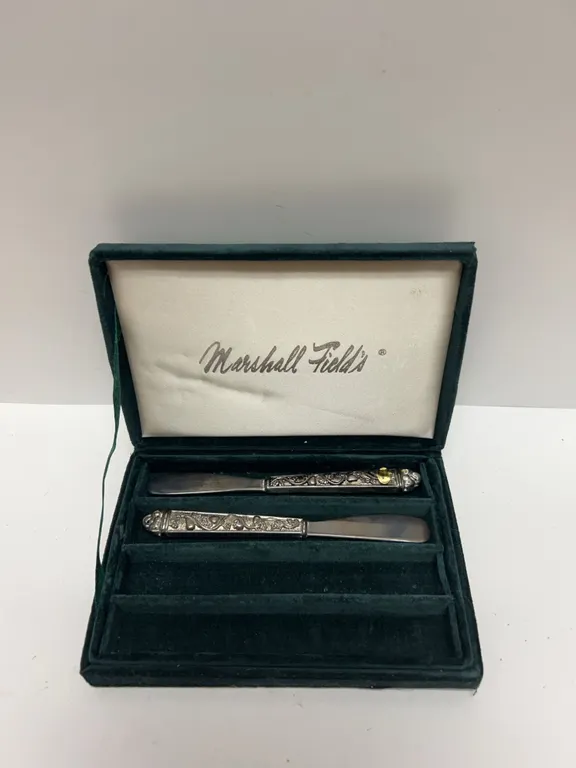 Marshall Field's Godinger Silverplate Butter Knives in Box