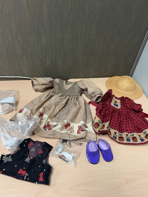 Doll Clothing and Shoes with Straw Hat