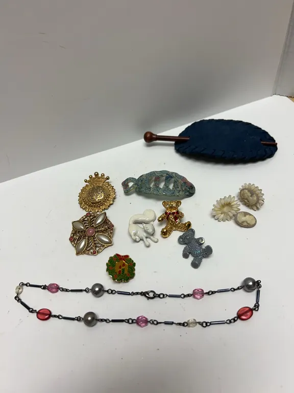 Costume Brooches Earrings Necklace and Hair Accessory