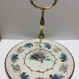 Avon Johnson Bros England Floral Ironstone Cake Stand