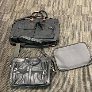 American Tourister Bag, Leather Briefcase & Zip Pouch Set