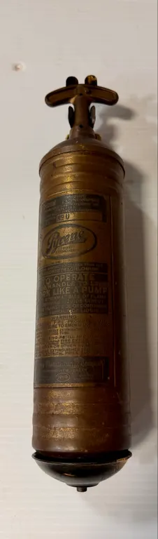 Vintage/Antique Brass Hand Pump Fire Extinguisher