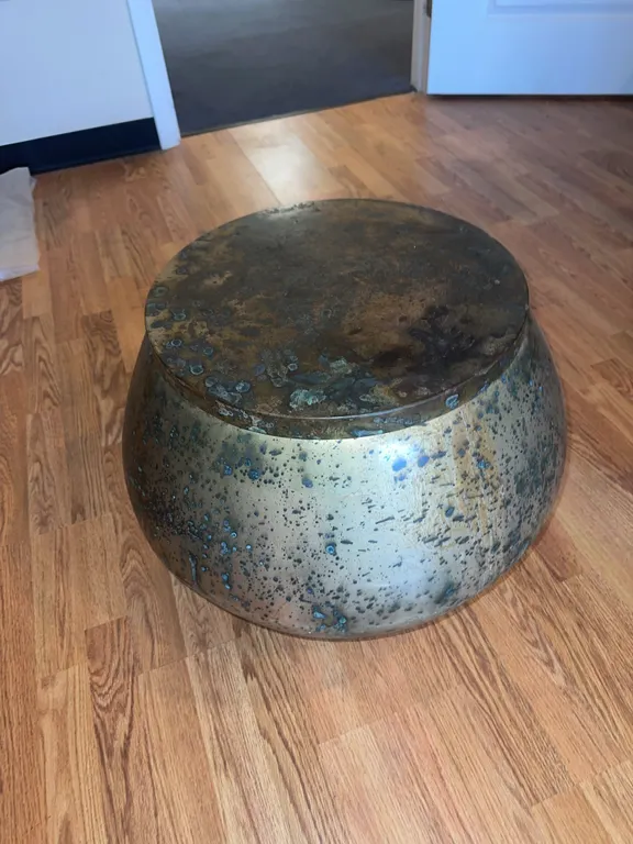 Contemporary metal storage coffee table