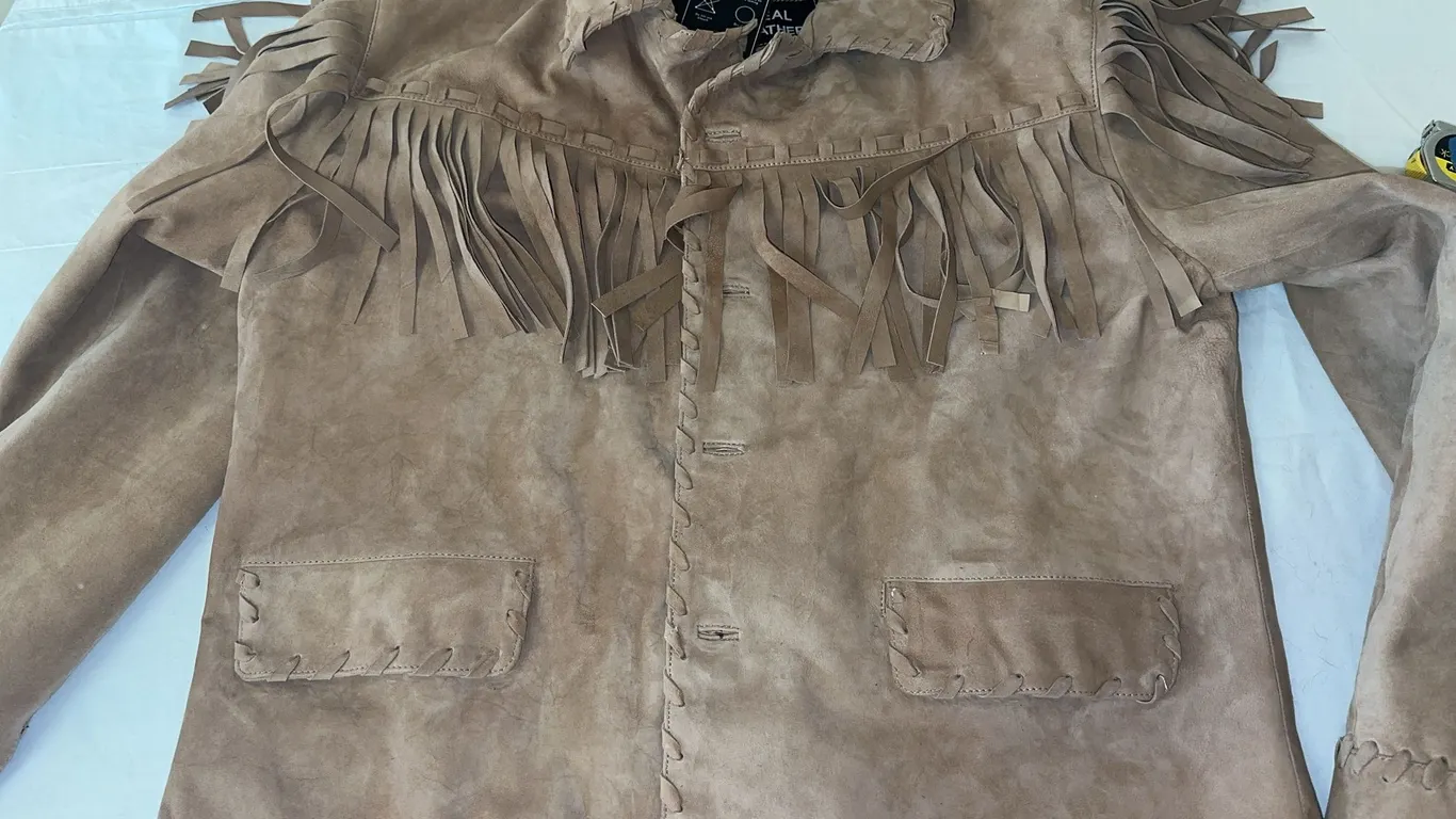 New with tags – leather fringe jacket