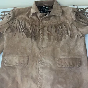 New with tags – leather fringe jacket