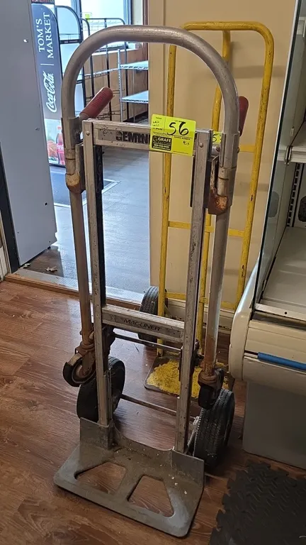 Magliner Gemini convertible hand truck. Aluminum construction, converts from 2-wheel hand truck to 4-wheel platform cart. Features dual hand grips, pn