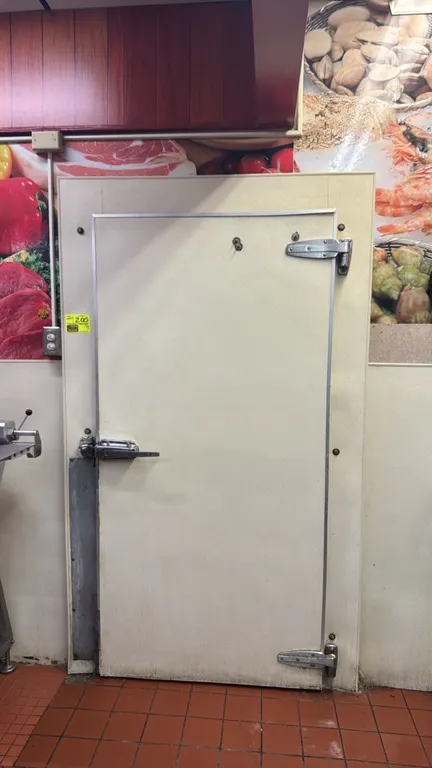 Walk-in cooler combo. Features two cooler compartments, entry doors, evaporator coils including Larkin, and interior lighting. Dimensions: 12' x 16' x