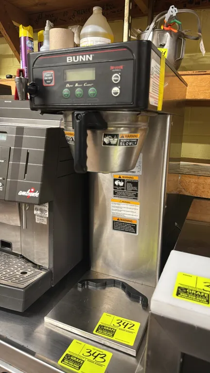 Bunn ICB-DV Base Infusion Series commercial coffee brewer. Features stainless steel construction, Digital Brewer Control, hot water dispense faucet, a