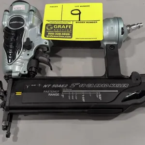 Metabo HPT NT 50AE2(S) 18-gauge brad nailer. Accepts 5/8" to 2" 18-gauge fasteners. Operating pressure: 70 to 120 PSI. Features selective actuation sw