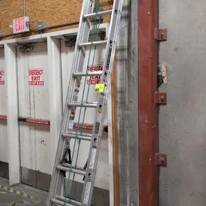 2019 Louisville AE4220PG 20' aluminum extension ladder. Features Type II 225 lb load capacity duty rating, rope and pulley system, rung locks, and swi