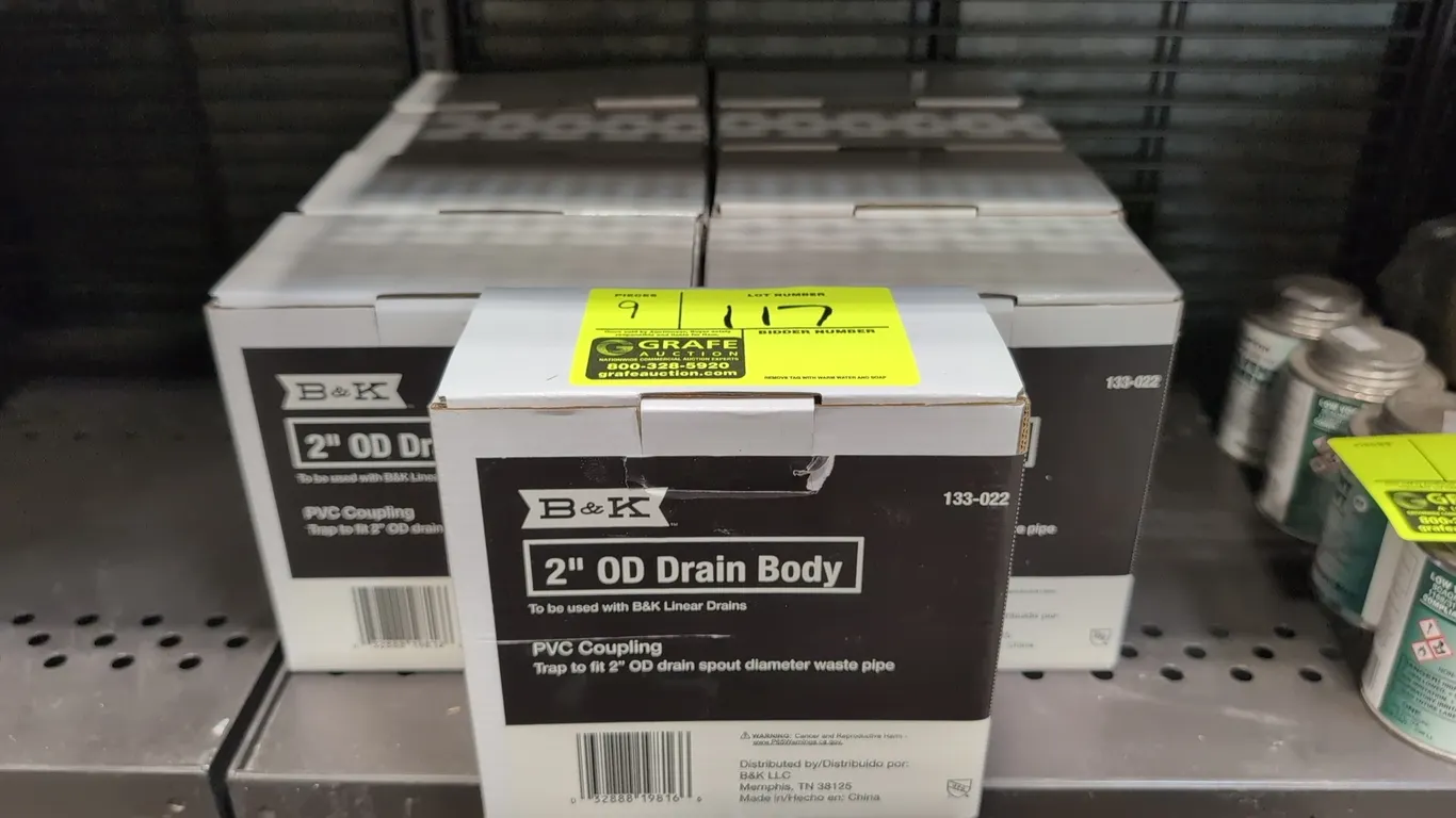 B&K 133-022 2" OD drain body PVC couplings. Designed for use with B&K linear drains. Features PVC coupling trap to fit 2" OD drain spout diameter wast