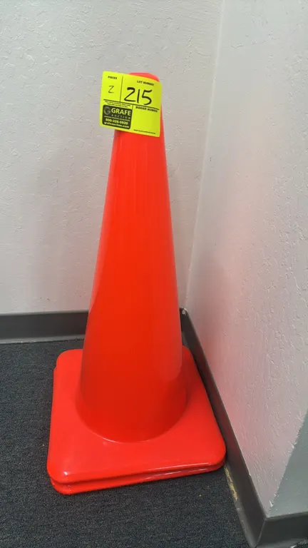 Orange vinyl traffic cones. Features molded vinyl construction with square bases and stackable design. 30"H.