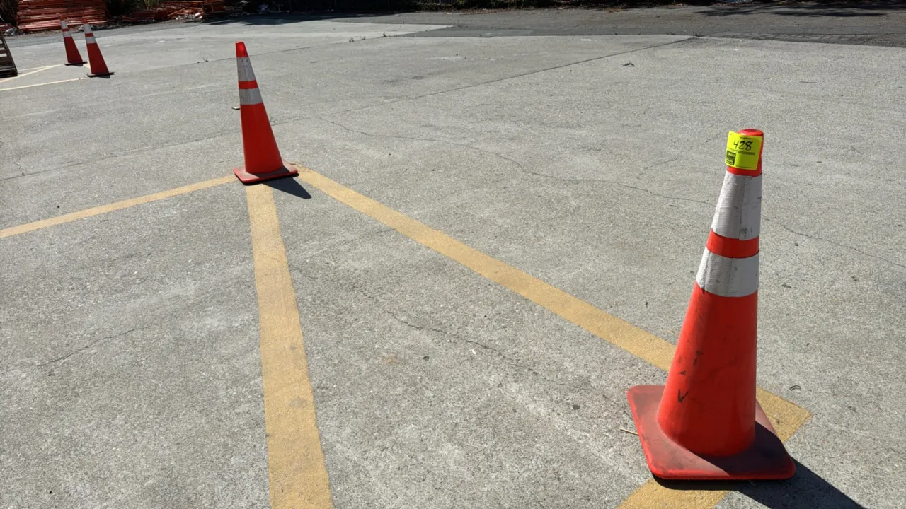 Orange vinyl traffic cones. Features dual reflective collars and square bases. 36"H.
