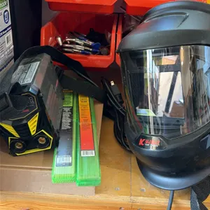 Assorted workbench tools and welding accessories lot. Includes RoMech RM-009 200W electric hot knife kit with case, Guozhi mini arc welder, Kuject wel