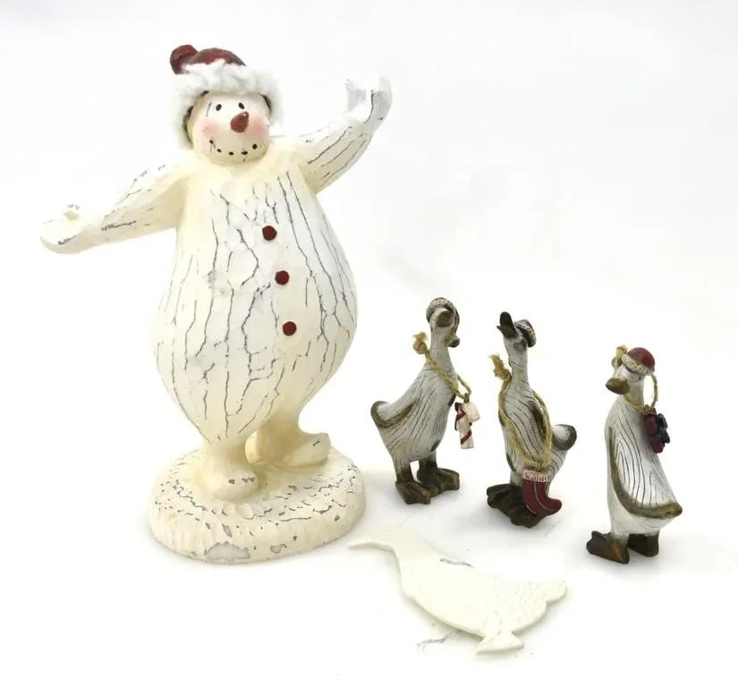 SNOWMAN & GEESE CHRISTMAS DECORATIONS