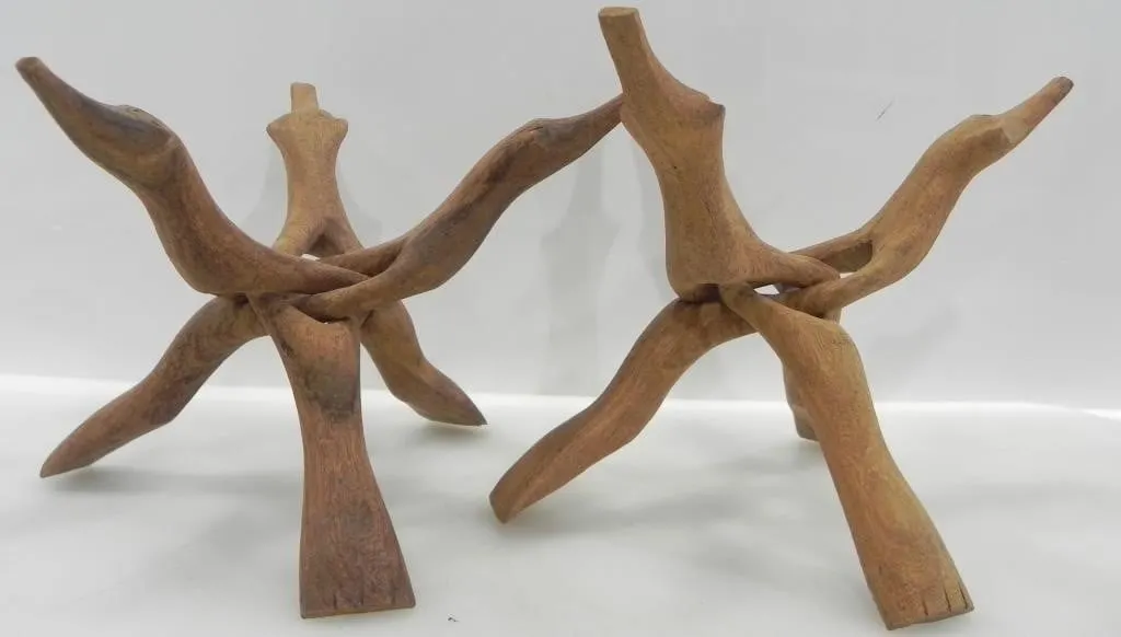 HAND CARVED WOODEN STAND/SCULPTURE