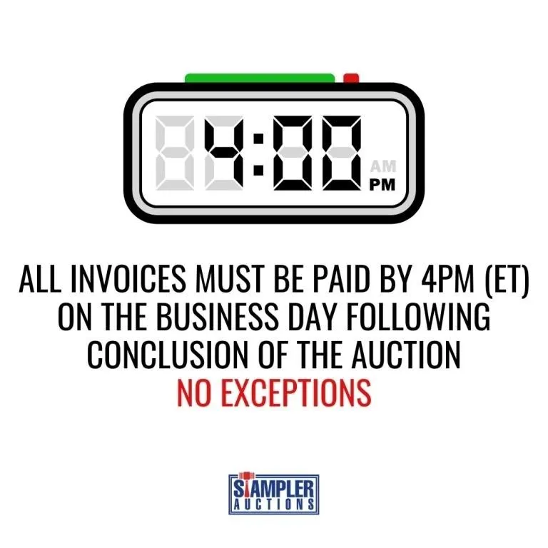ALL INVOICES MUST BE PAID BY 4PM (ET) ON THE BUSIN